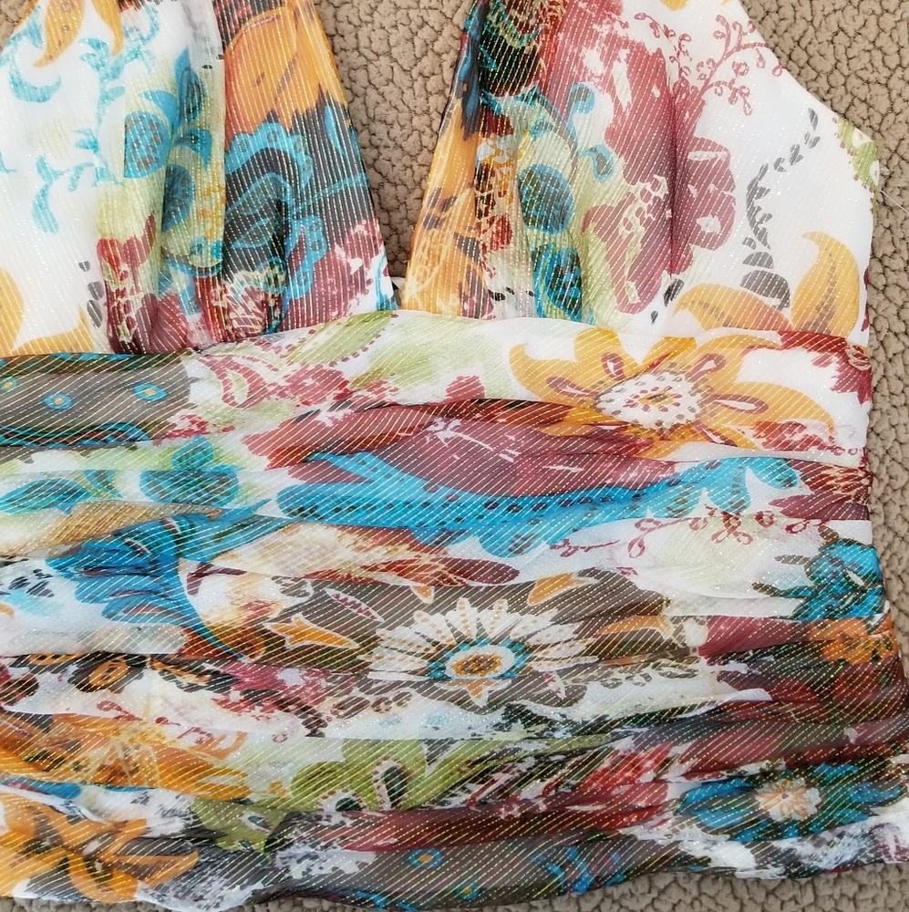 Kay Unger New York womens halter shirt blouse sz 6